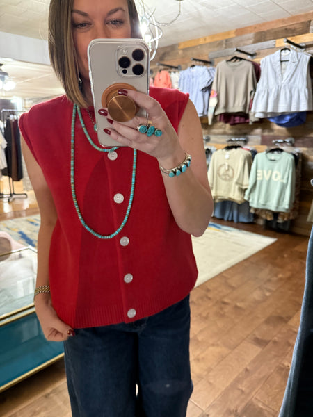 Cherry Red Sweater Vest