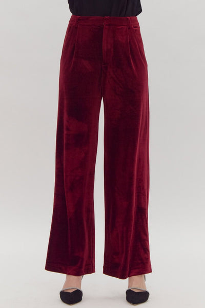 Velvet Wide Leg Pants