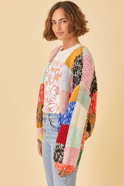 Rainbow Squares Cardigan