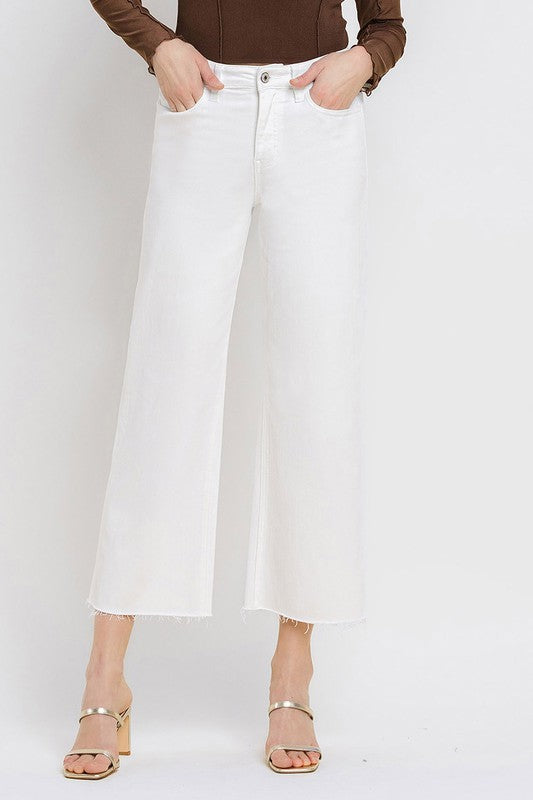 High Rise Crop Wide Leg Jeans