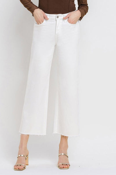 High Rise Crop Wide Leg Jeans