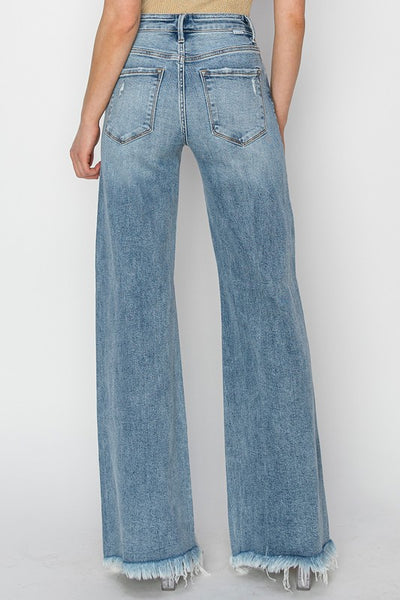 Button-Fly Wide-Leg Jeans