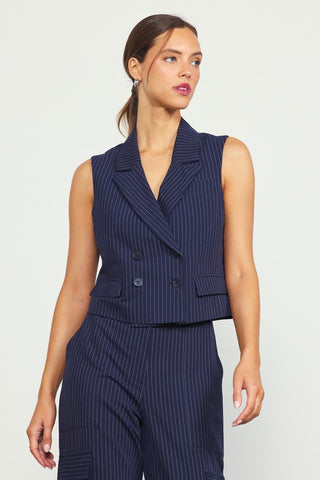 Pinstripe Double Breasted Vest