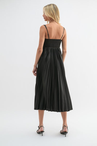 Satin Pleated Dress