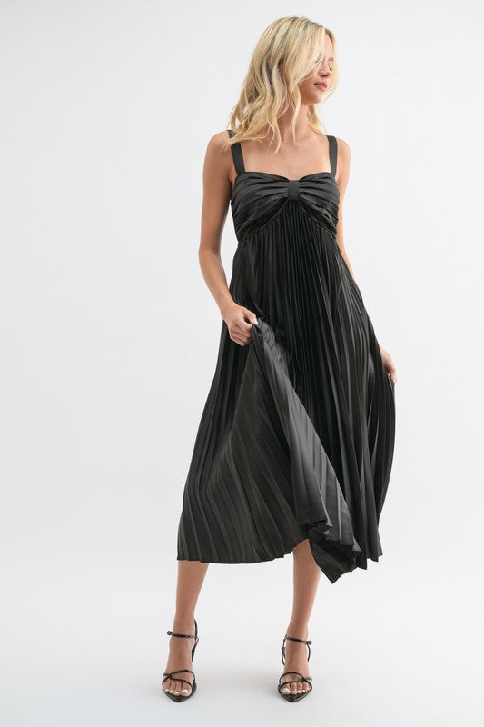 Satin Pleated Dress