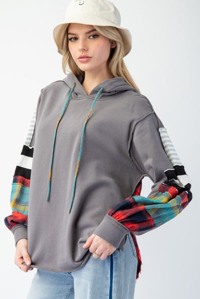 Mixed Fabric Pullover