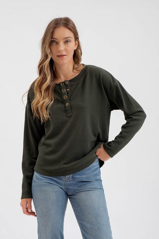 Half Button Henley Top