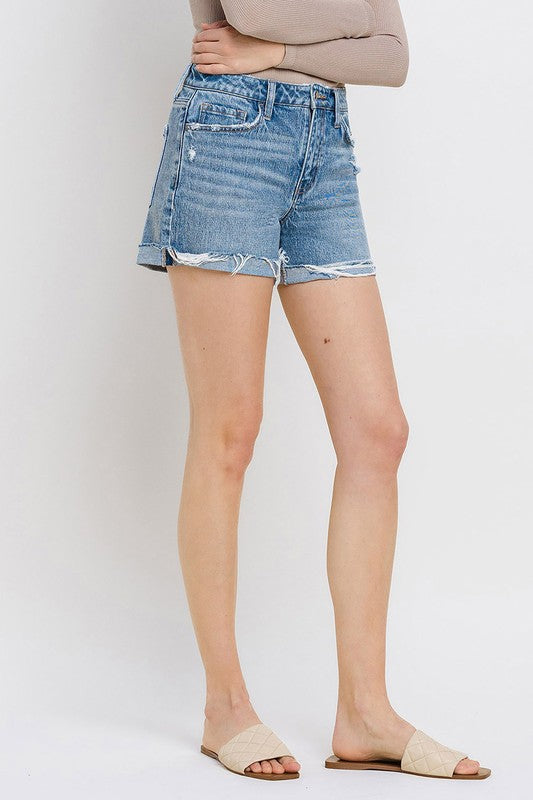 High Rise Cuffed Shorts