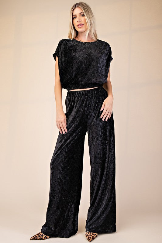 Velvet Textured Pant Set