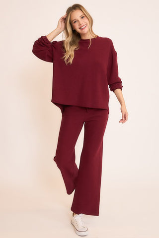 Merlot Seersucker Pant Set