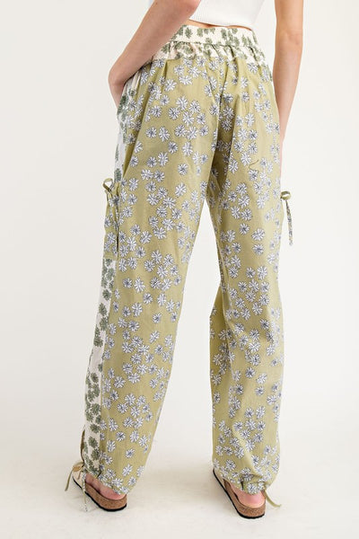 Floral Colorblock Pants