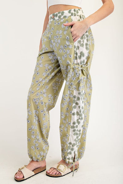 Floral Colorblock Pants