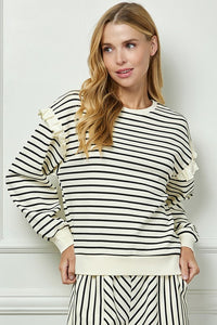 Striped Ruffle Sweatshirt