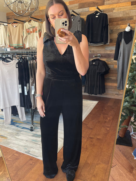 Black Velvet Jumpsuit