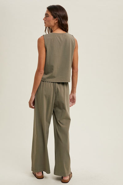 Olive Tank Pant Set