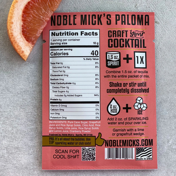 Noble Mick's Single Serve Drink Mix