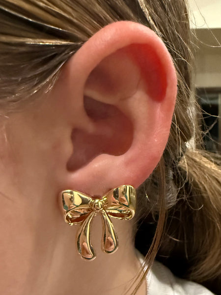 Gold Bow Earrings