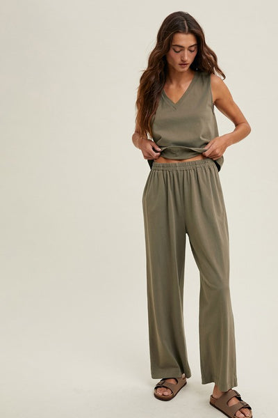 Olive Tank Pant Set