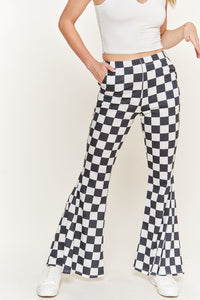 Flared Checkered Pants