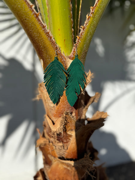 Leather Leaf Earrings