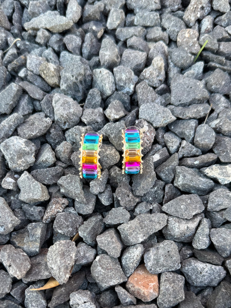 Multi-Color Baguette Earrings