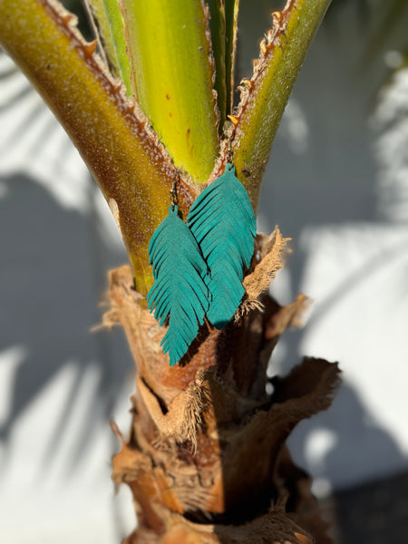 Leather Leaf Earrings