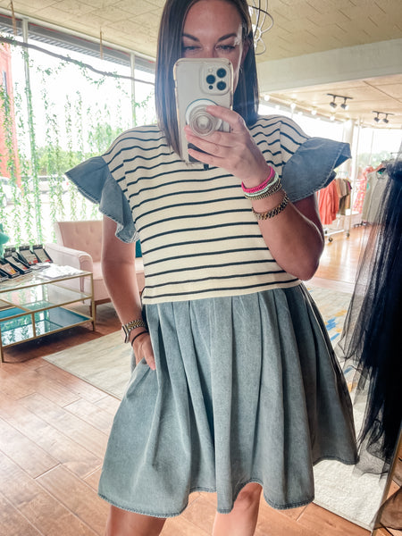 Stripe Denim Dress