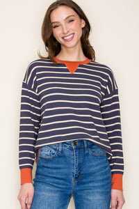 Contrast Stripe Sweater