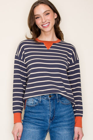 Contrast Stripe Sweater