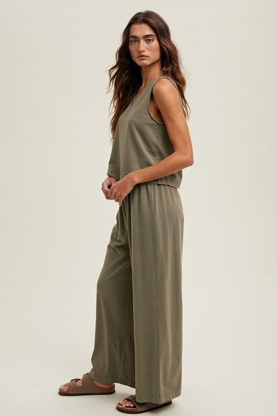 Olive Tank Pant Set