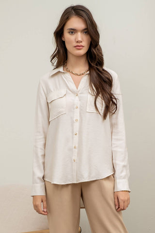 Light Taupe Button Down